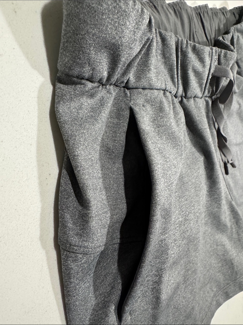 lululemon athletica High-Waist Heather Gray Drawstring Shorts - Picture 9 of 11